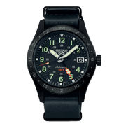 Seiko 5 sports SSK025K1 - cinturino pelle nero - cassa acciaio nero - quadrante nero con datario